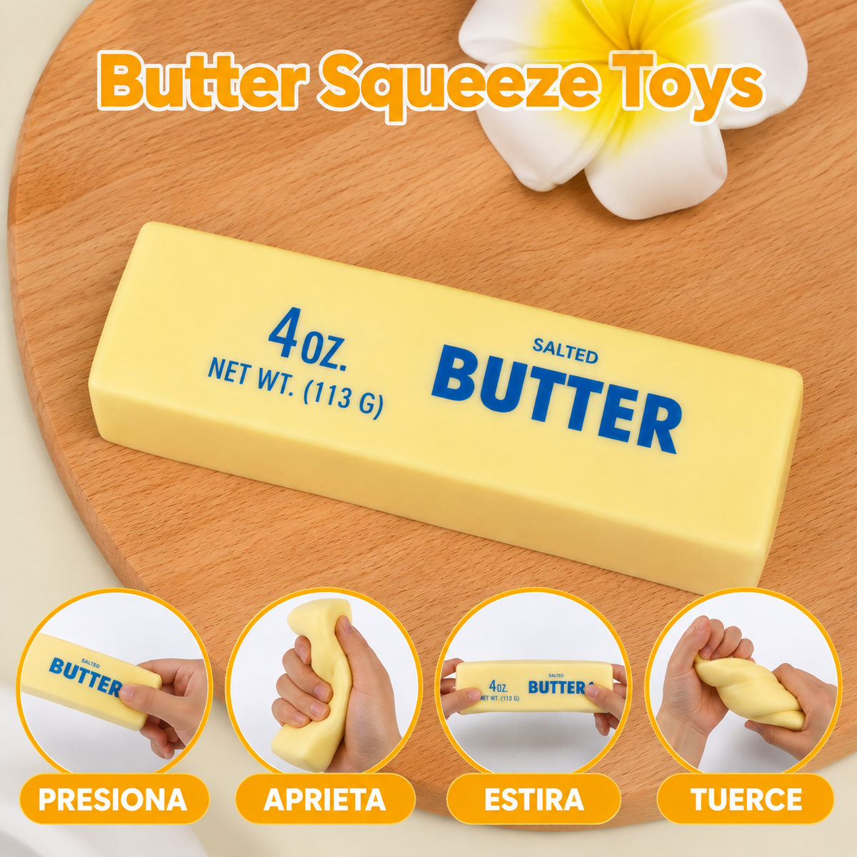 Juguete Antiestres Squishy Barra De Mantequilla Butter 14 Cm
